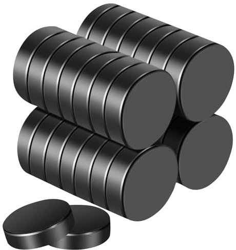 Aenienoe 30 Pack Ferrite Magnets Round 18 x 5 mm Small Magnet for Magnetic Board Fridge Whiteboard Pin Board Black