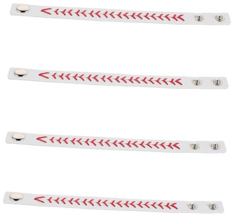 Homoyoyo 4stücke Baseball-armbänder Aus Pu-wachskordel Mit Sportlich-stylischem Design Als Gastgeschenk Für Baseball-partys Für Sportfans