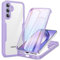 Phoona Cover per Samsung Galaxy A54 5G con Pellicola Protettiva Trasparente, Antiurto Silicone Custodia 360 Gradi Full Body Protezione, AntiGraffio Robusta Cover per Samsung A54, Viola