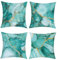 Joymaison Kissenbezüge 45x45 cm 4er Set Marmor Grün Gold Dekorative Kissenbezug Modern Abstrakt Marmor Muster Deko Kissenhülle für Sofa Couch Schlafzimmer Wohnzimmer