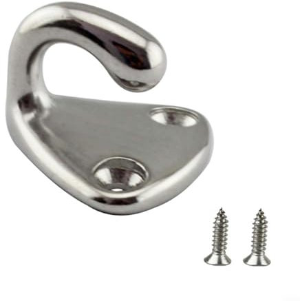 Sandyseptember 10 Pack 316 Stainless Steel Tarpaulin Hooks, Heavy Duty Mesh Hooks with Screws for Trailer, Boat, Caravan
