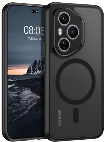 YINLAI für Honor 400 Pro Hülle Kompatibel mit Magsafe,Handyhülle Magnetische Cover Case Translucent Matt Anti-Fingerabdruck Stoßfest Schutzhülle für Honor 400 Pro 5G 6.7'',Schwarz