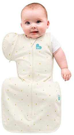 Love to Dream Swaddle Up Transition Bag, Viscose from Bamboo, Arms Up Position, Soft and Sustainable Bamboo Fabric, Sleep Bag, 1.0 TOG, (20-24°C) Ideal for Moderate Temps Cream Lemons, Large 8.5-11kg