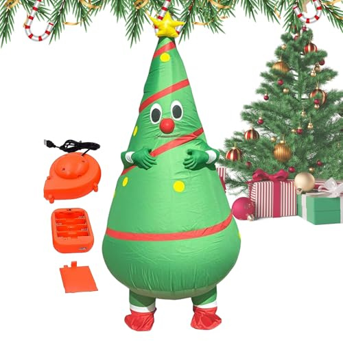 Christmas Tree Costume - Adults Christmas Tree Costume Safe And Breathable | Inflatable Holiday Outfit For Stage Cosplay Event Parade Teens Men Women Friends Family