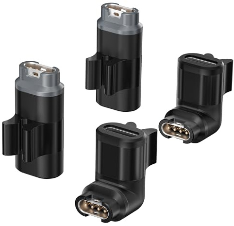 RUXELY USB C to Garmin Watch Charger Adapter with Clip 4 Pack | Type C Charging Cable Converter for Fenix 8 E 7 6 5 Pro,Forerunner 70 170 965 255 55 45,Vivoactive 6,Cirqa,Instinct,Approach