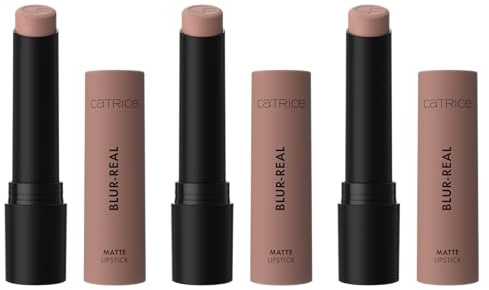 Catrice Blur-Real Matte Lipstick, Nr. 030, Nude, weichzeichnend, matt, vegan, ölfrei, ohne Alkohol, ohne Konservierungsstoffe, 3er Pack (3x3g)