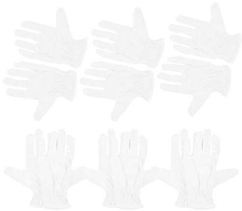 HEATSHAKING 6 Paare Staubfreie Handschuhe aus Mikrofaser für Schmuck Münzprüfung Antistatisch Strapazierfähig Weich und Bequem für Etikette Ausstellung und Feinarbeiten