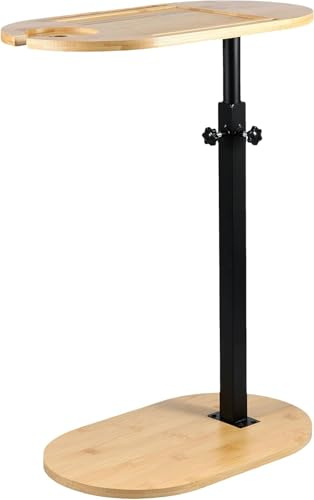 KXCVBNKLJ Höhenverstellbarer Tabletttisch, C-förmiger Beistelltisch, drehbares Tablett, Telefonschlitz, Schlafsofa, Couch, Badewanne, Höhe 42–78 cm
