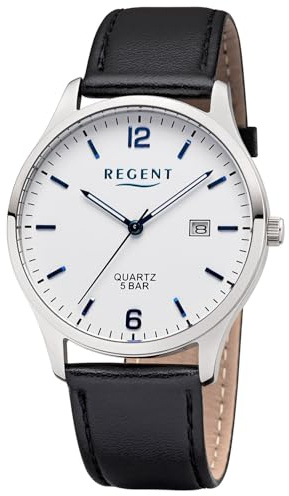 REGENT Herren-Quarzuhr Schwarz/Weiß F-1632