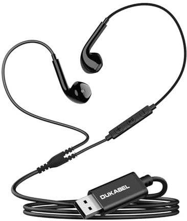 Proaustin USB Wired Earbuds, USB Headphone with Mic for PC/ PS4/ PS5, 6FT in-Ear Stereo Earphones Headsets with Volume Control for Office Live Broadcast Gaming
