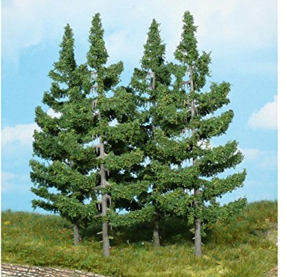 Heki 2122 einseitige Tannen, 4 Stück, Höhe 17 cm, Mehrfarbig