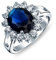Personalisieren Klassische Traditionelle 5CTW Königsblau CZ Krone Halo Oval Zirkonia Simulierte Saphir Verlobung Für Frauen Versprechen Ring .925 Sterling Silber Anpassbar