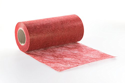Sizoflor 20 cm x 25m 3500 rot Tischläufer Tischband für Dekoration zu Hochzeiten und Weihnachten