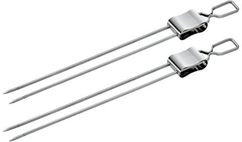 Küchenprofi 1066482802 Doppelspieße, 2er Set, Edelstahl, silber, 1,8 x 10 x 38 cm