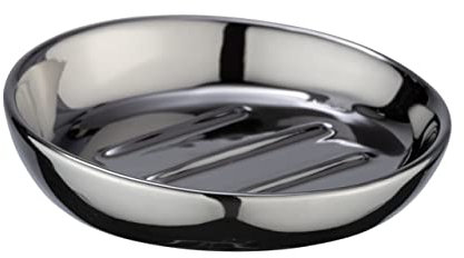WENKO Seifenablage Badi Chrom, Silber, Maße (B/H x T): Ø 11.5 x 3 cm