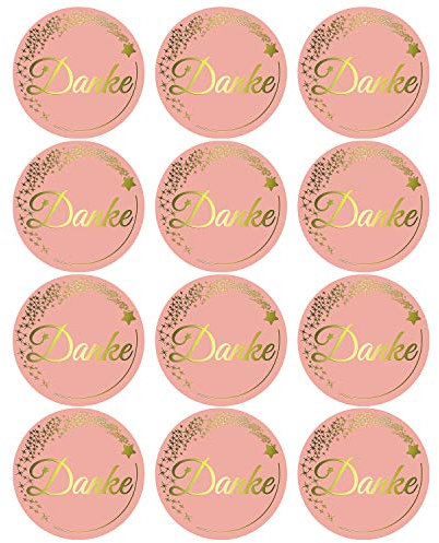 Oblique Unique® 12 Sticker zum Danke Sagen Aufkleber für Hochzeit Jugendweihe Konfirmation Gastgeschenk Geschenkdeko - wählbar (Rose - Danke)