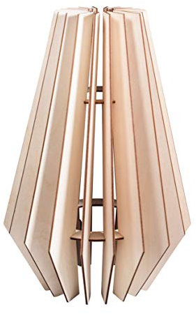 Rayher Bastelset Holz Lamellenlampe Stockholm, skandinavisches Design, aus Naturholz, FSC Mix Credit, 24x24x35cm, 22-tlg., Box 1Set, Lampenschirm für Stehlampe oder Hängelampe, 62898505