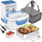 AUTOPkio Fiambrera eléctrica Comida térmico 12V 24V 220V 40W, 1.5L Lunch Box Fiambreras bento Uso en Coche eléctrica con Bandeja extraíble Acero Inoxidable Recipiente de Comida térmico