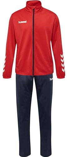 hummel 205877 Unisex-Youth Ensemble junior Promo Poly Track Suit, Rouge/bleu Marine, 12 ans EU