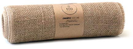 Juteband Tischläufer, Soft Jute, Natur/Farbig 30 cm Breit, 5 m Rolle | Tischband Deko Hochzeit Rustikal (Natur)