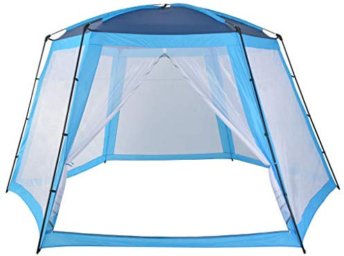 yorten Poolzelt Pooldach Partyzelt Stoff mit Stahlrahmen 500 x 433 x 250 cm Blau Stoff mit PA-Beschichtung