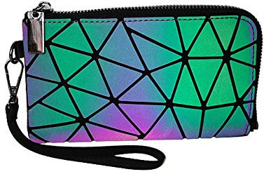 Sac à main holographique géométrique lumineux pour femme Chic élégant Couleur changeante Sac à bandoulière réfléchissant, Pochette, Taille unique