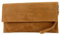modamoda de T151 Damen Wildleder Rauleder Clutch Umhängetasche Abendtasche handmade in Italy, Farbe:Cognac