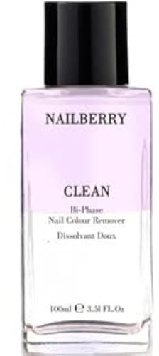 Nailberry Clean Bi-Phase Nail Color Remover | Acetone-Free Nail Polish Remover | Rejuvenating, Nourishing, & Hydrating Nail Varnish Remover | Vegan | Certified Halal | Cruelty Free | 12-Free | 100 ml