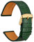 WOCCI 20mm Uhrenarmband Leder für Damen und Herren, Geprägtes Alligator, Goldene Schnalle (Dunkelgrün)