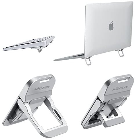 Nillkin Portable Keyboard Riser, Computer Keyboard Stand for Desk with Adjustable Angles, Flip Keyboard Feet for Most Keyboards, Mini Laptop Stand for MacBook, Dell, HP, Silver