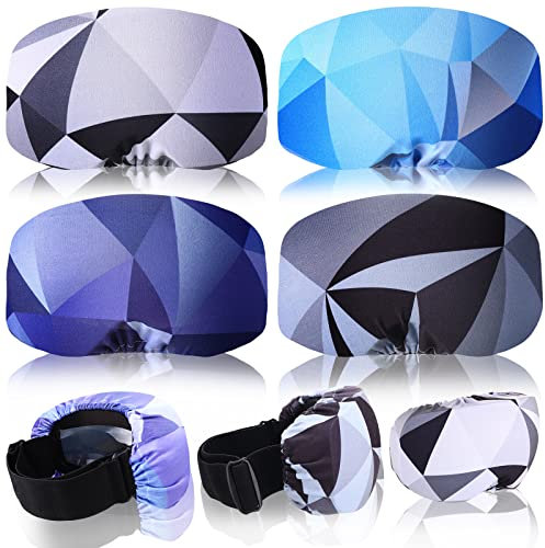 4 Pieces Ski Snowboard Goggle Cover Sleeve, Goggle Cover Microfiber Protective Lens Scratch Dust Protection for Travel Apres (Novel Pattern)