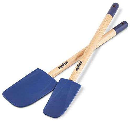 Zyliss E980208 2 Piece Spatula Set, Beech Wood/Silicone, Silicone Head, Baking/Cooking Spatulas, Includes 2X Spatulas, BPA Free