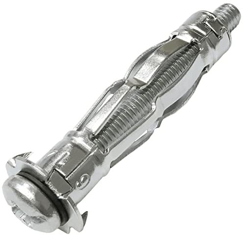 AERZETIX - C57488 - Lot de 10 Chevilles d'expansion Ø12x52 mm pour plaques de plâtre Corps Creux en métal - avec vis M6 - Fixation en cloison sèche - Couleur Argent