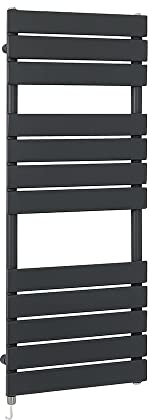 Milano Lustro 600W Anthracite Flat Panel Electric Heated Towel Rail - 1200mm x 450mm