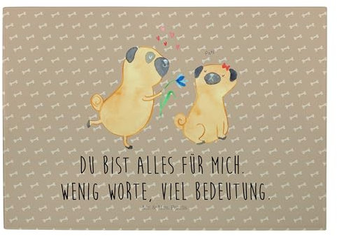 Mr. & Mrs. Panda XL Glas Schneidbrett Mops Verliebt - Geschenk, Möpse, Hund, Haustier, Hundemotiv, Schneidebrett, Hundeliebe, Glasschneidebrett,