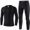 Acfoda Skiunterwäsche Herren Set Thermo Unterwäsche Männer Winter Motorrad Funktionsunterwäsche Warm Funktionswäsche Ski Thermowäsche Atmungsaktiv Lange Thermounterhemd Thermounterhose Schwarz XL