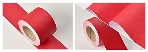 Guest Ruyunlai Tapetenbordüre selbstklebend Vinyl Sockelleiste Dekorative Bordüre Selbstklebende Home Bordüre selbstklebend für Küche für Badezimmer Wohnzimmer rot matt 8cm X 500cm