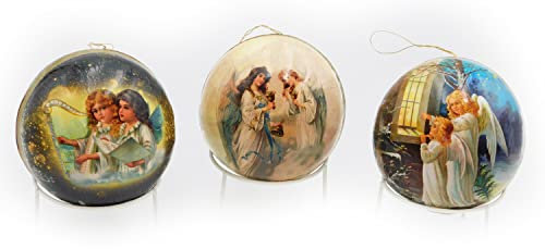 Nestler Weihnachtskugeln aus Pappe zum Füllen Serie Himmelsfreuden - Christbaumkugeln Set aus 3 Motiven (8 cm)