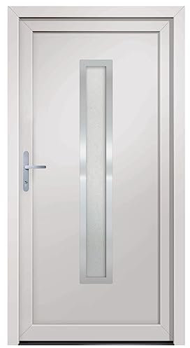 vidaXL Porta Ingresso Bianca 108x208 cm in PVC, porta, porta di ingresso, porta d'ingresso in PVC, porta entrata, porta in PVC, porte, porte in PVC