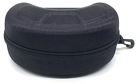 Custodia per occhiali da sole in EVA, colore nero, custodia rigida con moschettone e chiusura lampo per occhiali di protezione [grande]