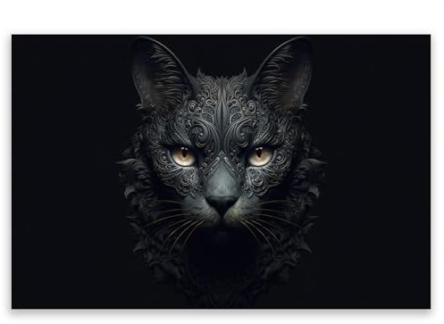 SMTDeco Herdabdeckplatte Ceranfeld Abdeckplatte Herdabdeckung Herdplatten Abdeckungen Induktionskochfeld 80x52 cm 1-tlg. Katze Fantasie Schwarz