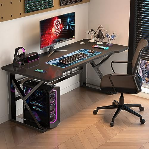 Scrivania da gaming, migliora la tua esperienza di gioco con un design curvo ultra ampio, scrivania moderna per casa e ufficio, perfetta per giocatori e appassionati di computer, scrivania per