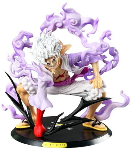 OASHRAJ One Piece Figur 23cm, Luffy Gear 5, Charakter Statue, Desktop-Ornament-Modell, Geschenk für Anime-Fans/Kinder