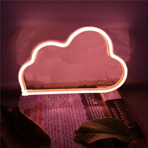 Wolken Neonschilder Schlafzimmer Wohnheim Wanddekoration korallenrosa Neon Wolkenlichter Wolken Zimmer dekorationen Hochzeit Party ästhetische Dekoration USB und Batterie betrieben 2 Stück