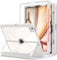 MoKo for iPad Air 13 Inch Case M3 2025 & M2 2024 with Pencil Holder, iPad Air 13 Case [Built-in Screen Protector] with Clear Back & Magnetic Multi Angle Stand Cover, Light Gray
