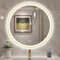 STARLEAD 800 mm Round-Bathroom-Mirror-with-LED-Lights, Bluetooth, LED-Bathroom-Wall-Mirror with Anti-Fog, 3 Colors Dimmable, Memory Function, HD Tempered Glass, IP44, Gold (Spray-Painted, Not Metal)