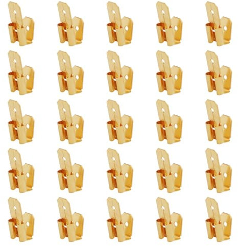 25pcs Electrical Double Male Female Adapter, Piggyback Spade Connectors to Single Female Brass 3 Way Adapter Dual Male Electrical Double Male Female Adapter
