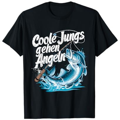 Coole Jungs gehen Angeln Fisch Angler T-Shirt