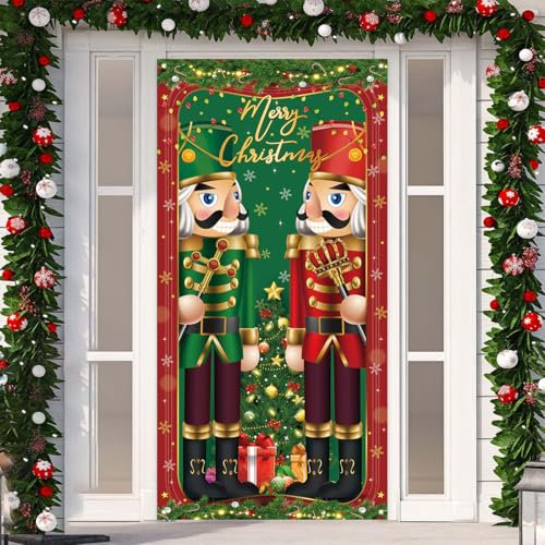 Nutcracker Christmas Door Cover Christmas Nutcracker Banner New Year Winter Xmas Decor Nutcracker Christmas Decorations for Home Party