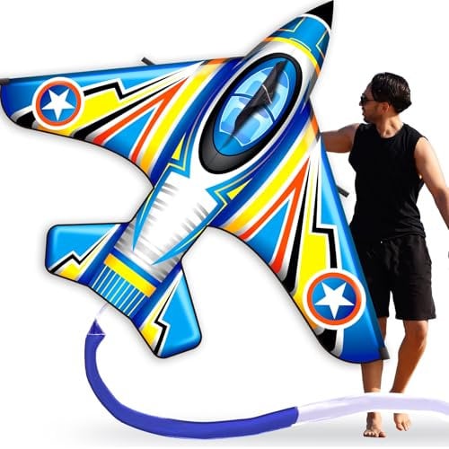 SGftre Kite-Großer Flugdrachen für Erwachsene-Leicht zu fliegen mit Einleiner Strand- und Parkdrachen für Familienspiele und Aktivitäten im Freien (blau)